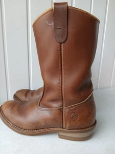 HH Double H Mens Brown Leather Boots Size 9 D - Picture 1 of 12
