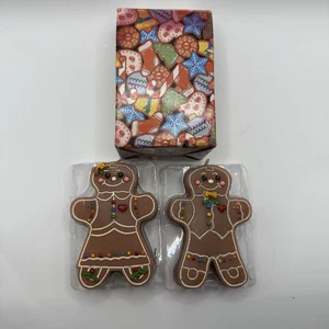 Vintage Gingerbread Christmas Candles Novelty Gift Boy & Girl 4" Tall Unused - Picture 1 of 8