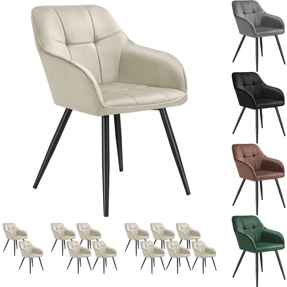 Esszimmerstuhl Samtoptik Stuhl Gesteppt Küchenstuhl Sessel Esszimmerstuhl 120kg - Bild 1 von 1