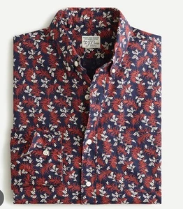 J. Crew Men’s Secret Wash Cotton Poplin Button Down Shirt Medium Floral NEW 491 - Picture 1 of 4