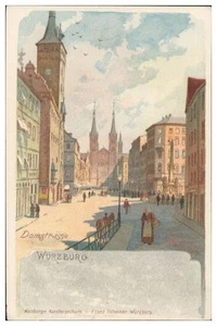 S5784/ Würzburg  Domstraße Franz Scheiner Litho AK ca.1900 - Picture 1 of 2