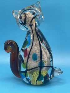 Escultura de gato gatito de vidrio soplado a mano - Imagen 1 de 15