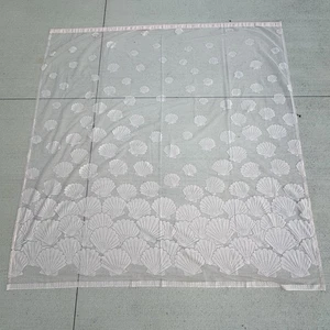 Rare Vtg Sheer Shower Curtain Peach Seashells Lightweight VGC - Picture 1 of 5