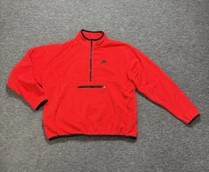 Nike Sportswear Maglione Uomo Mezza Zip Pile Felpa Rossa Taglia L - Foto 1 di 9