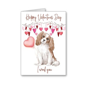 Cavalier King Charles Dog Valentines card valentine I woof you mum day owner 1