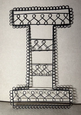 Portatarjetas de pared/foto Pottery Barn metal alambre letra I negro 14,5 pulgadas Foto 1 de 4