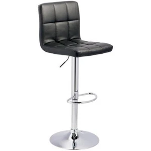 Ashley Furniture Bellatier Faux Leather Tufted Adjustable Bar Stool in Black ... - Picture 1 of 1