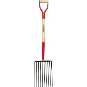 Razor-Back Ballast Fork Black Hardwood Handle Forged Steel Head 10-Square Tine - Picture 1 of 4