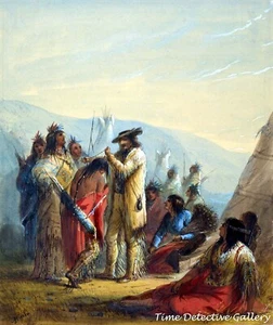 "Geschenke an Indianer" von Alfred Jacob Miller - Historischer Kunstdruck - Bild 1 von 1