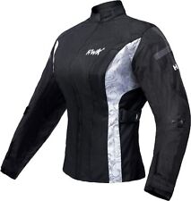 HWK Touring Motorcycle Jacket for Women, Large - Black/White