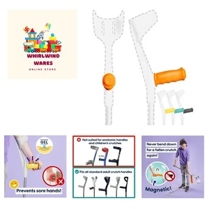 MySleeve - Crutch Handle Covers set of 2 with Soft Gel Pads, Prevent Falling ... - Picture 1 of 8