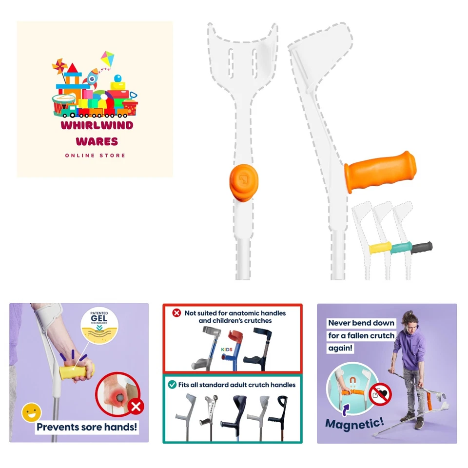 MySleeve - Juego de 2 fundas para mango de muleta con almohadillas de gel suave, previenen caídas... Foto 1 de 4