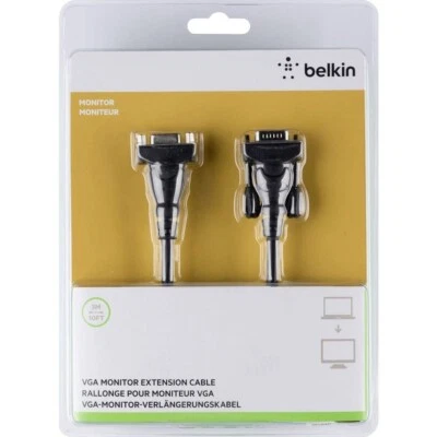 Belkin VGA Kabel Monitorkabel Verlängerungskabel Anschlusskabel Vergoldet  - Bild 1 von 2