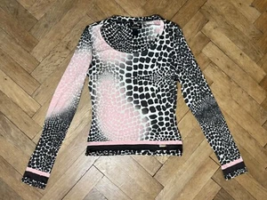 Vintage Roberto Cavalli Animal Print Stretch Top S - Picture 1 of 11