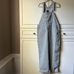 Nwt Vtg Faded Glory Overalls Men's M Railroad Conductor Bib Blue White Striped - Picture 1 of 12