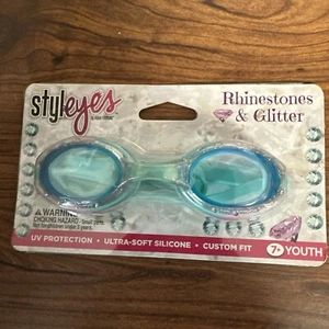 Styleyes Blue Rhinestones & Glitter Goggles 7+Youth UV Protection NiP - Picture 1 of 3