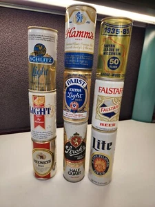 Lot Of 9 Vintage Metal Empty Beer Cans Pictured #pe41 - Picture 1 of 5
