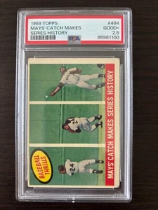 1959 TOPPS #464MAYS' CATCH MAKES SERIES HISTORY PSA 2.5 GOOD+ JUST BACK FROM PSA - Bild 1 von 2
