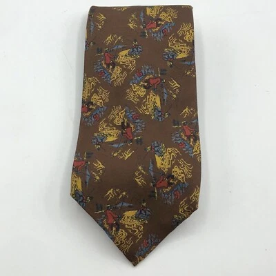 Corbata de cuello con estampado de bloques de río Rivetz of Boston mezcla de seda de Inglaterra Foto 1 de 4