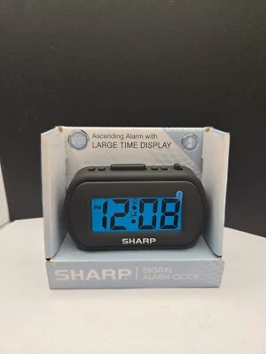 Sharp Digital Alarm Clock SPC483A Black Battery Operated Traveling - Image 1 of 4