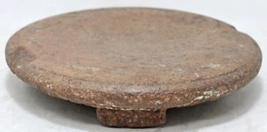 Piastra arrotolata pane rotondo pietra sabbia antica originale intagliata a mano - Foto 1 di 6