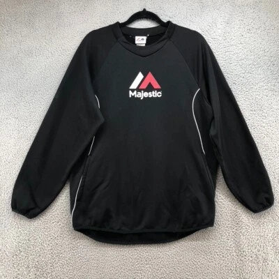 Majestic Pullover Forrado de Vellón Camisa de Béisbol Para Hombres Grande Negra Ropa Activa Foto 1 de 4