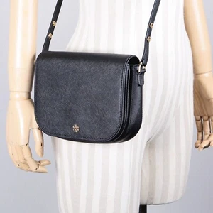 New Tory Burch Emerson Black Saffiano Crossbody Purse Shoulder Bag 134839 $428 - Picture 1 of 11