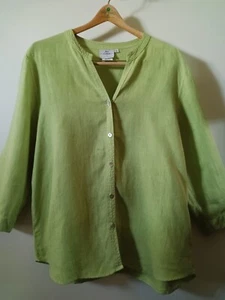 BLUSA DE LINO VERDE LIMA CALIENTE ALGODÓN - Imagen 1 de 5