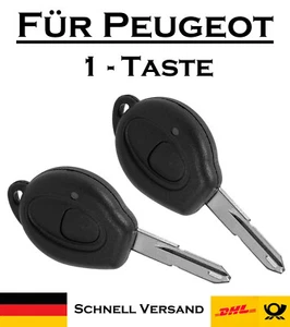 2x Autoschlüssel Gehäuse für Peugeot - Ersatz 1 Taste PKW Fernbedienung KS37 - Picture 1 of 4