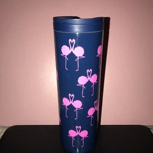 Tazza da viaggio Lilly Pulitzer fenicottero acciaio inox 18 oz blu rosa - Foto 1 di 3