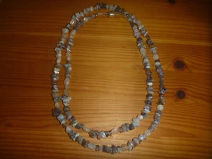 Achat/Mondstein-Kette, Naturtöne, lang - Bild 1 von 2