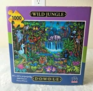 2018 Dowdle Wild Jungle Puzzle 1000 Pieces 19 1/4 x 26 5/8" Finished - Picture 1 of 8