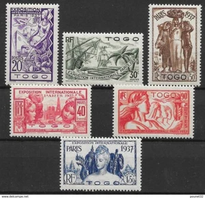 TIMBRE TOGO SERIE EXPOSITION 1937 N° 165/170 NEUVE * GOMME AVEC CHARNIERE - Imagen 1 de 1
