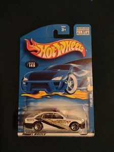 Hot Wheels 2001 POLICE CAR #149 White Mainline 50025 Mattel 5SP Wheels - Picture 1 of 5