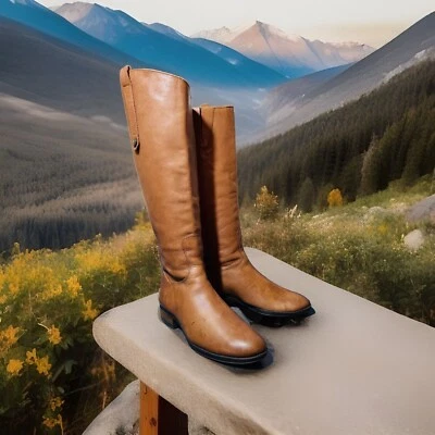 Sam Edelman Women’s Penny Boots 6.5M Tan Cognac Leather Tall Riding Equestrian - Image 1 of 4
