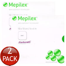 2 x Mepilex Wound Dressing 5 Pack Foam Bandages Absorbent First Aid 10X10Cm