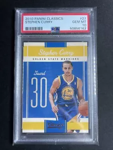 Panini Classics Stephen Curry 2010 #27 PSA 10 GEMAS COMO NUEVO Warriors Pop 16 - Imagen 1 de 2