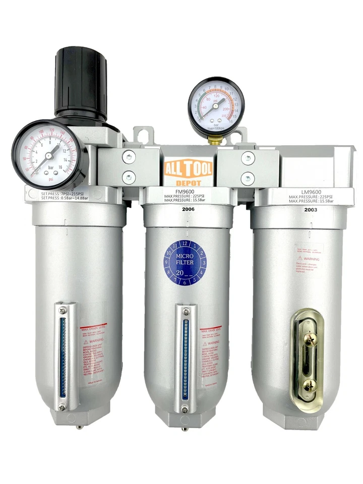 1" SUPER DUTY INDUSTRIAL GRADE FILTER REGULATOR COALESCING DESICCANT DRYER SYS - Image 1 of 4