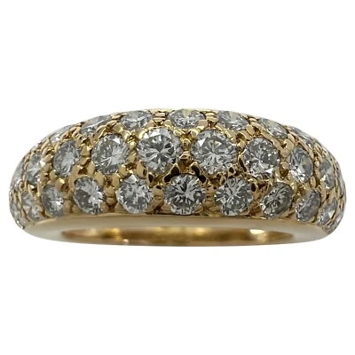 Anillo Cúpula Banda Oro Amarillo 18k Cartier Pavé Diamantes Mimi 51 Raro De Colección Foto 1 de 4