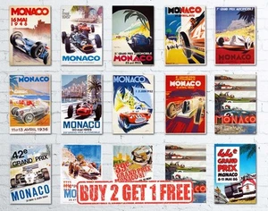 A3 Vintage Monaco Grand Prix Classic Motor Racing Retro Hochwertige Poster  - Bild 1 von 40