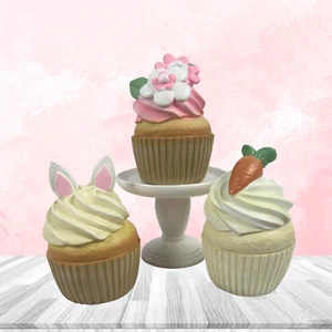 Bunny Boulevard Easter Decor Cupcakes Pink Carrot New - Picture 1 of 8