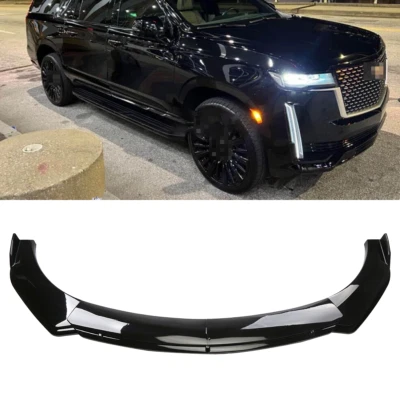 Glossy Black Front Bumper Lip Spoiler Splitter Body Kit For Cadillac Escalade — 第 1/4 张图片
