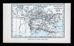 Antique Miniature Map North Italy Switzerland 1796 Geneva Zurich Milan Venice - Picture 1 of 2