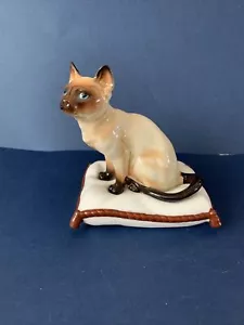 Figura de porcelana almohada gato siamés vintage de Japón 5" - Imagen 1 de 7