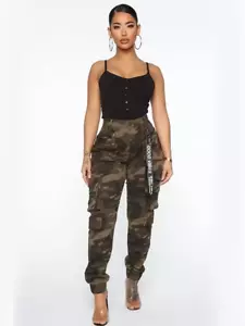 new camouflage pants for women, M size, loose cargo pants - Picture 1 of 3