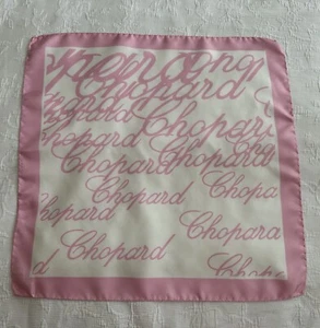 CHOPARD Carrée Bufanda Rosa Blanco 100% Pura Seda Excelente Pañuelo para el Cuello - Imagen 1 de 5