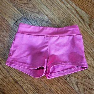 Freestyle by Danskin Hot Barbie Pink Shimmer Shorts / Hot Pants Size 4/5 Girl - Picture 1 of 8