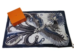 HERMES Paris Baumwolle Strandtuch Badematte Handtuch Vogel grau 95×151cm - Bild 1 von 8