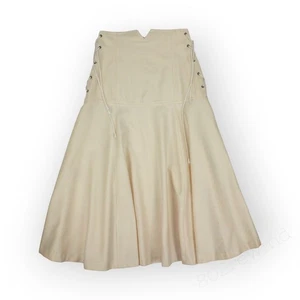 Falda midi de lana crema XS/S vintage Kansai Yamamoto para NeimanMarcus Hong Kong - Imagen 1 de 20