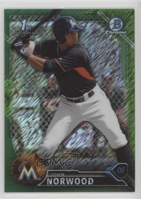 2016 Bowman Chrome Prospects Green Shimmer Refractor /99 John Norwood #BCP27 - Image 1 of 2